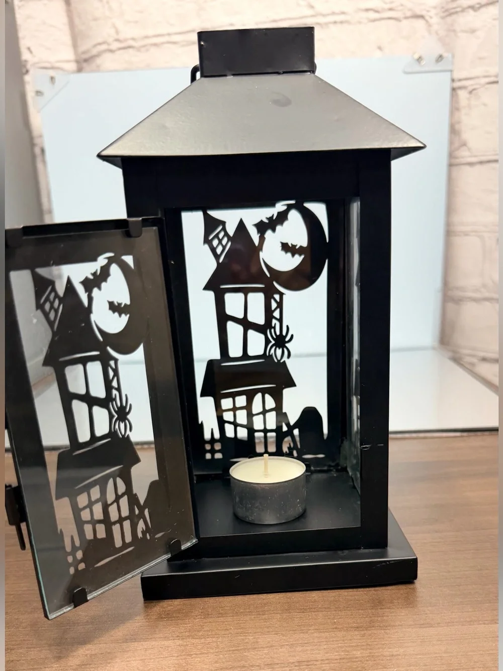 Halloween Decorative Metal Lantern - Holds Small Candle